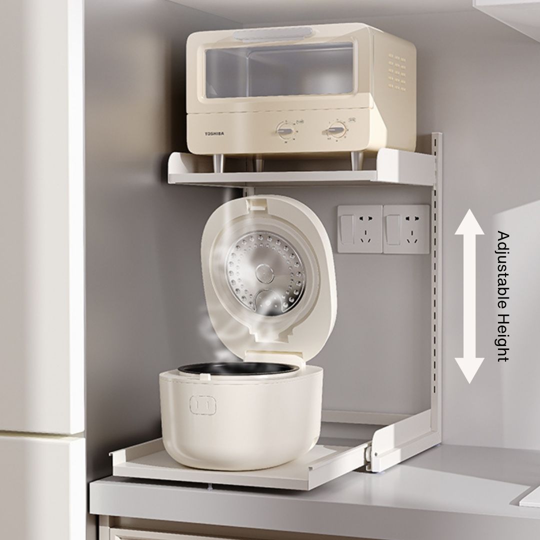 Kitchen Appliances Storage 2 Tier Rice Cooker Toaster Sliding Rack ...