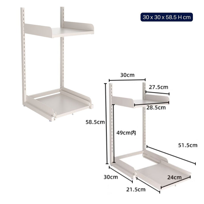 Kitchen Appliances Storage 2 Tier Sliding Pull Out Rack