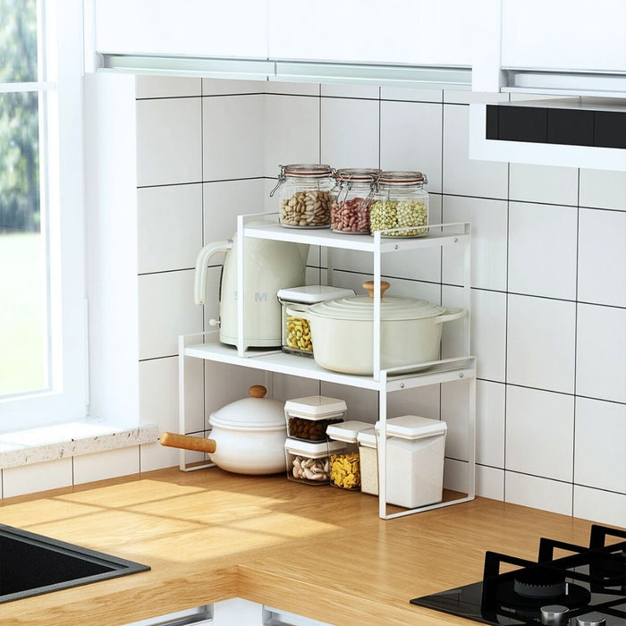 Countertop Kitchen Rack Stackable White (3 Sizes)