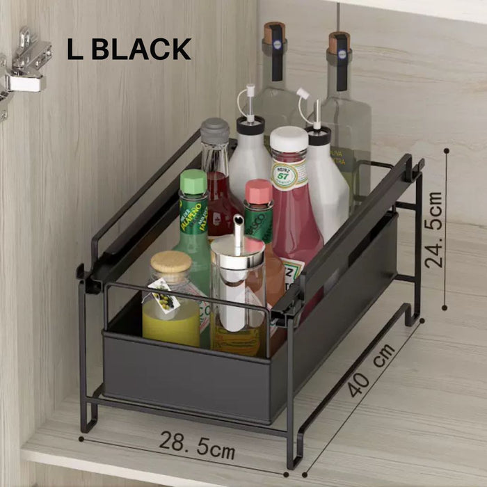 Stackable Pull Out Under Sink Drawer Multi Tier Rack L