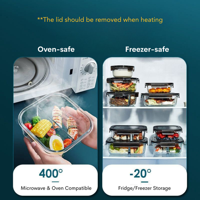 LUNA Glass Lock Square Food Container