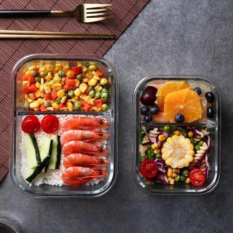 LUNA 2 Divider | 3 Divider Glass Lock Food Container — The Home Shoppe