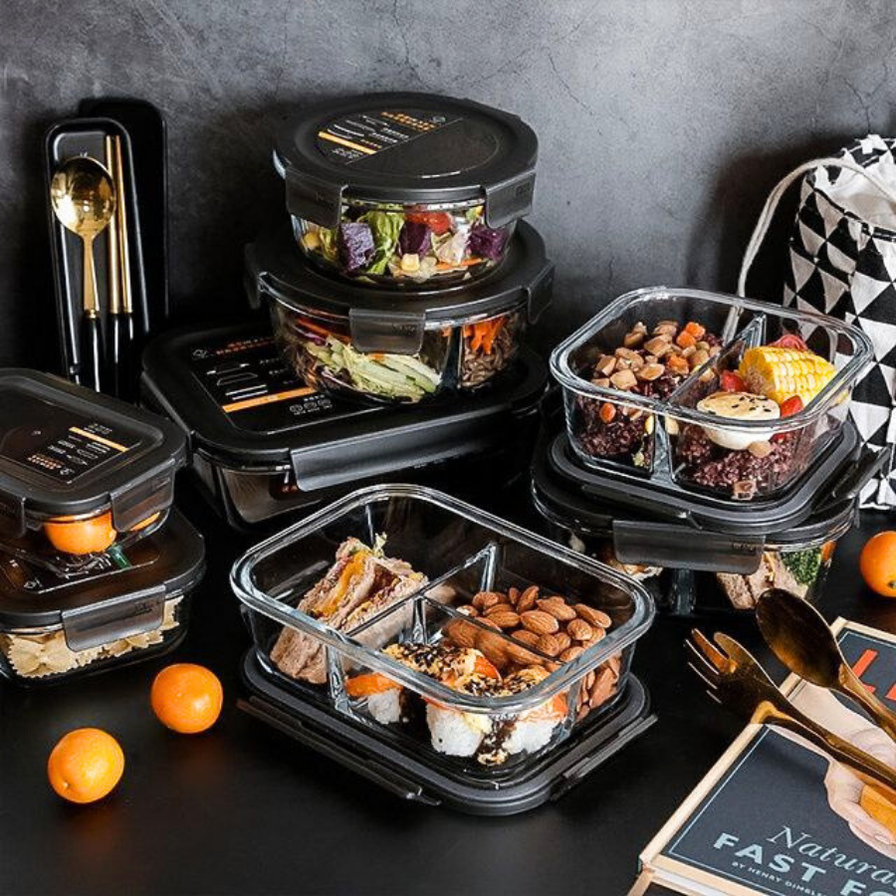 LUNA 2 Divider | 3 Divider Glass Lock Food Container — The Home Shoppe