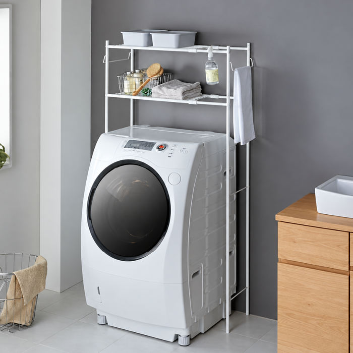 Laundry Washing Machine Rack with Hanging HSR-1WH