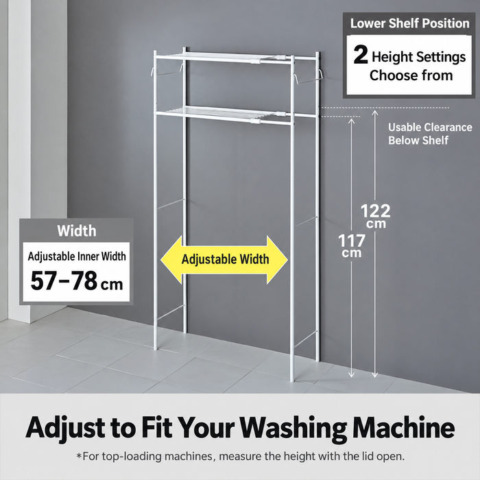 Laundry Washing Machine Rack with Hanging HSR-1WH