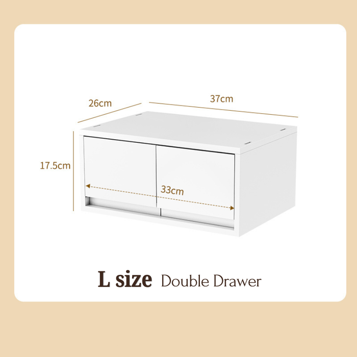 Shiro Stackable Organiser Drawer - Double Grid (3 sizes)