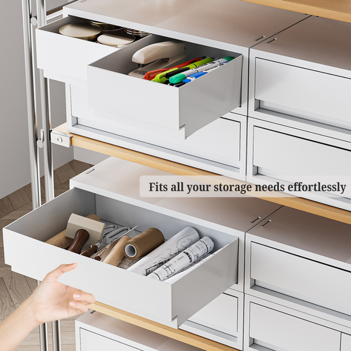Shiro Stackable Organiser Drawer - Double Grid (3 sizes)