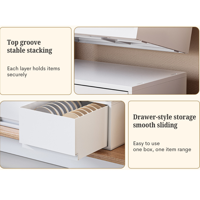 Shiro Stackable Organiser Drawer - Double Grid (3 sizes)