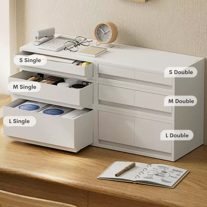 Shiro Stackable Organiser Drawer - Double Grid (3 sizes)