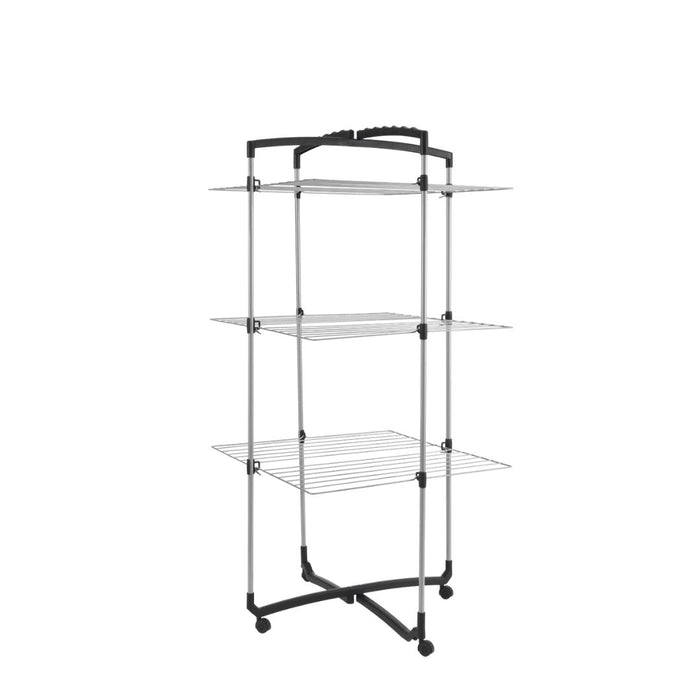 Metaltex Standing Foldable 3 Tier Laundry Drier Faro plus 28M Silver The Home Shoppe