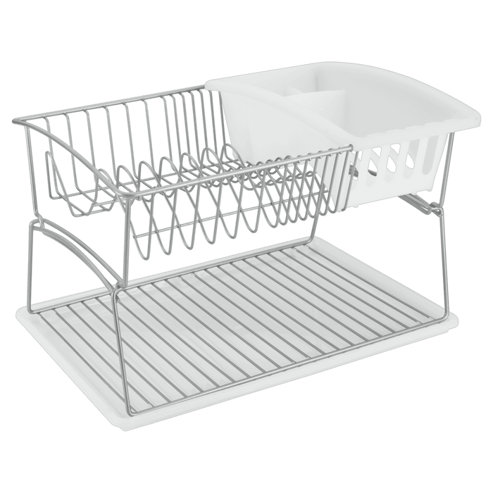 GenuisTex Dish Drainer Rack Silver