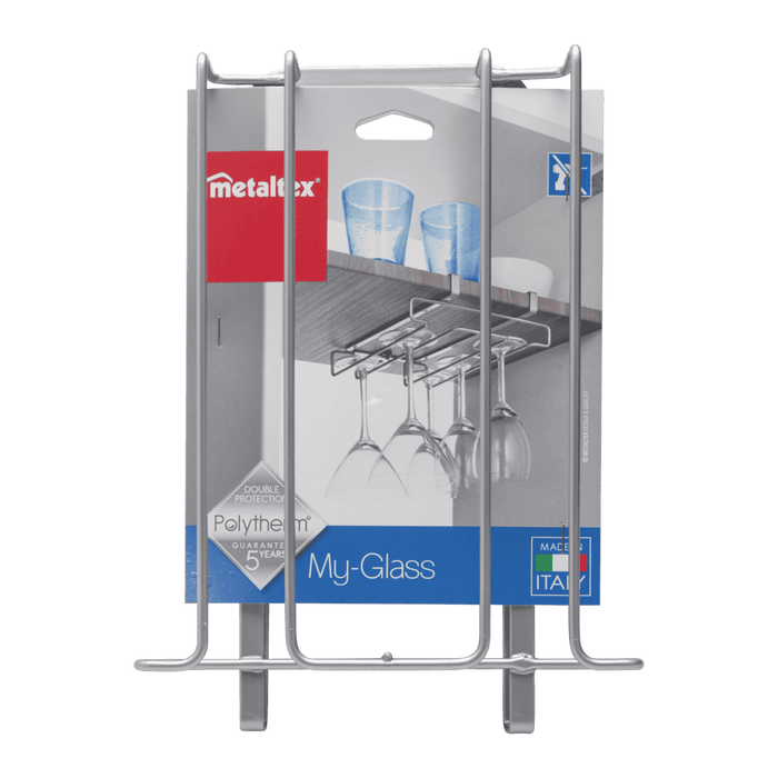 My Glass Undershelf Glass Holder Rack Silver