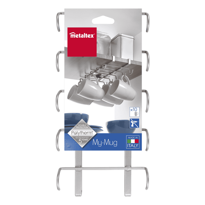 My Mug Undershelf Mug Cups Holder Rack Silver