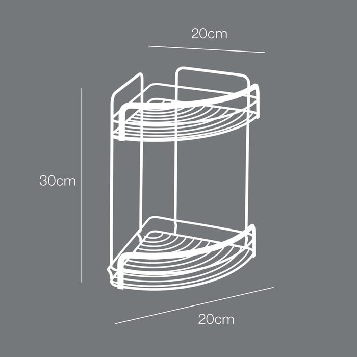 Metaltex Corner shelf Reflex with 2 stages 23x23x35cm, Silver, 23 x 23 x 35 cm Metaltex Corner shelf Reflex with 2 stages 23x23x35cm, Silver, 23 x 23 x 35 cm