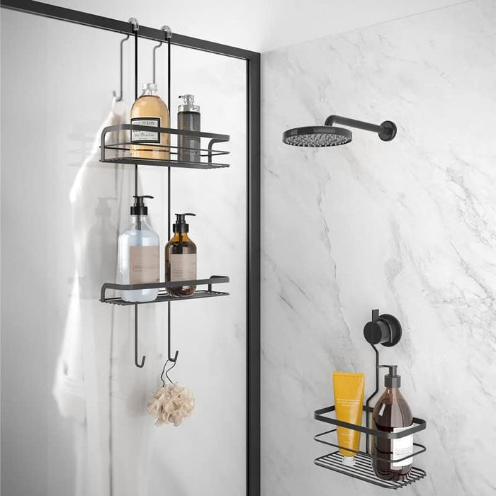 Origin Shower Butler Bathroom Hanging Shelf Black