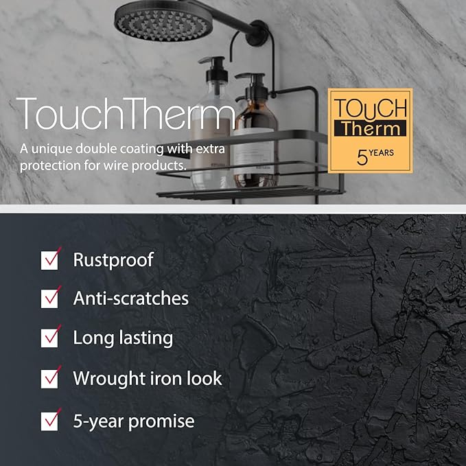 Origin Shower Butler Bathroom Hanging Shelf Black