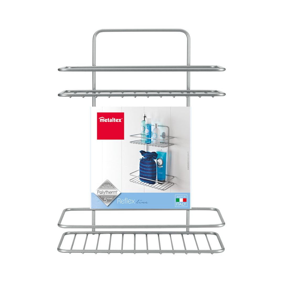 Metaltex Reflex 2 Tier Rectangle Bathroom Shampoo Storage Rack Rust ...