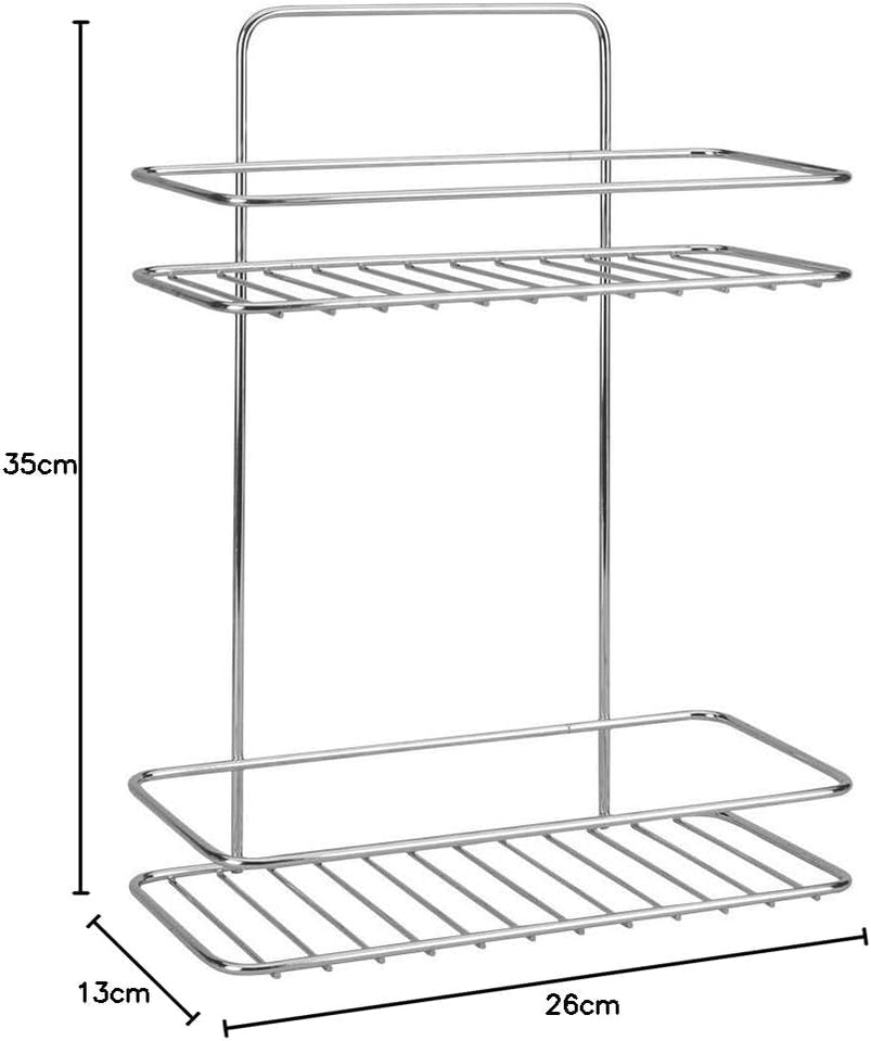 Metaltex Reflex 2 Tier Rectangle Bathroom Shampoo Storage Rack Rust ...