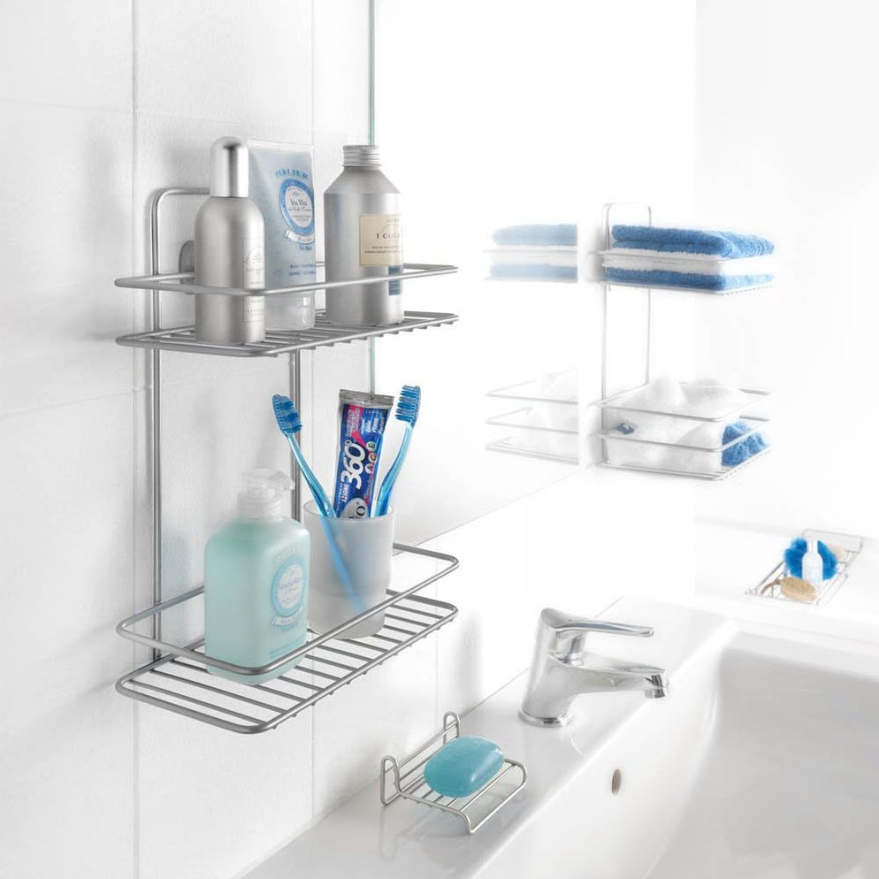 Metaltex Reflex 2 Tier Rectangle Bathroom Shampoo Storage Rack Rust ...