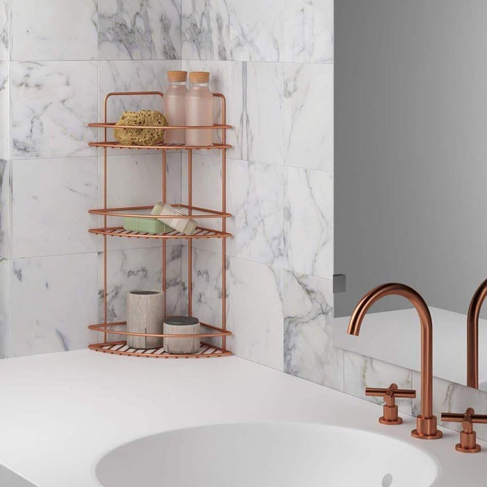 Reflex 3 Tier Corner Bathroom Storage Rack Silver