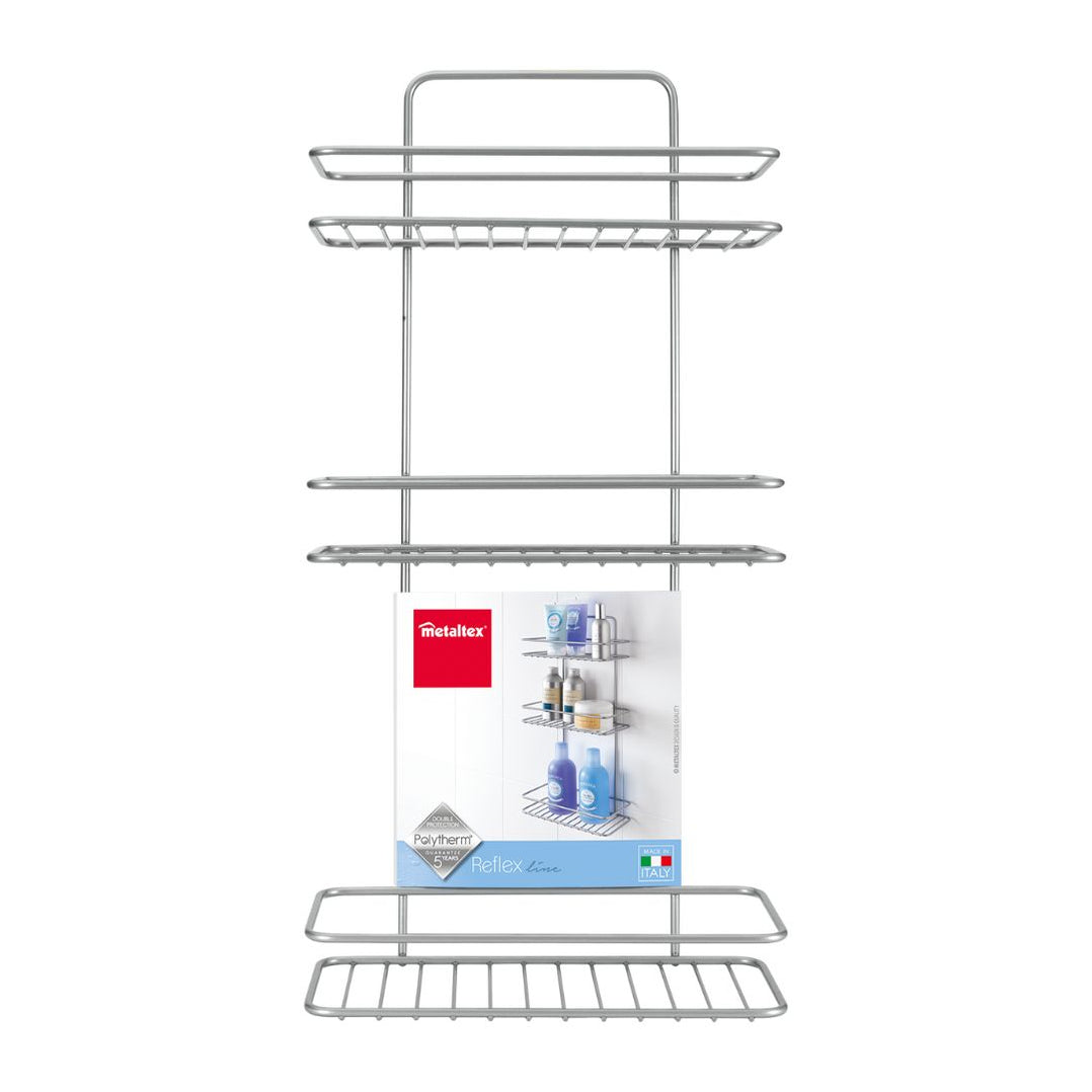 Metaltex Reflex 3 Tier Rectangle Bathroom Shampoo Storage Rack — The ...