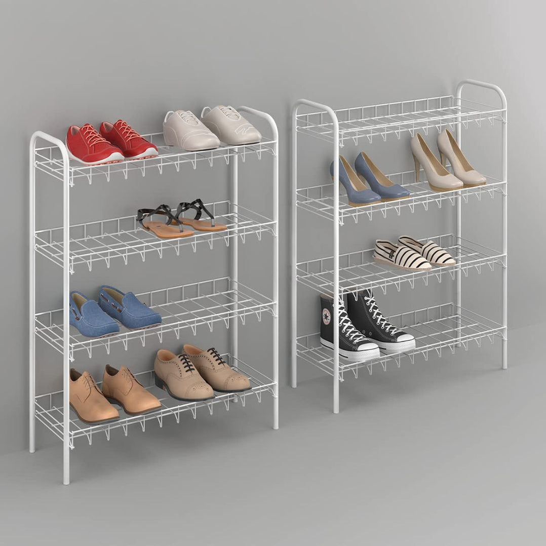 Metaltex Shoe Rack 4 Tier White — The Home Shoppe