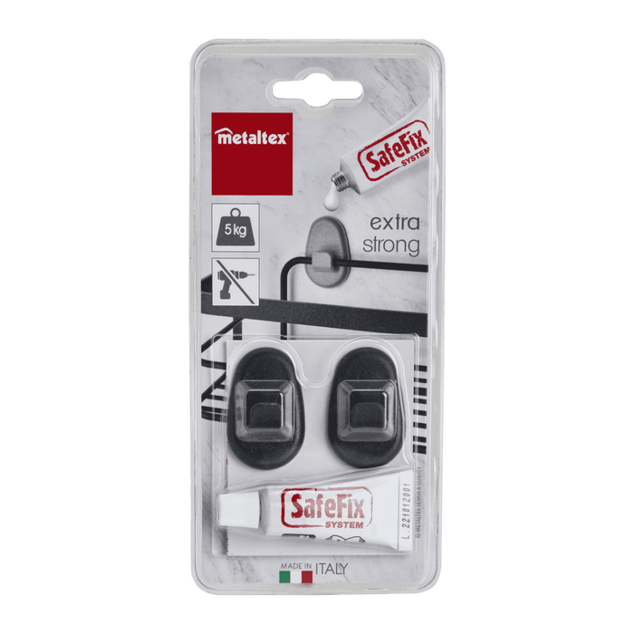 SafeFix Universal Set of 2 Wall Hooks + Glue