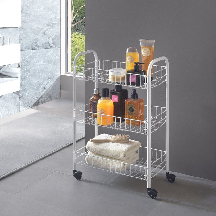 Siena Rolling Cart White 3 Tier