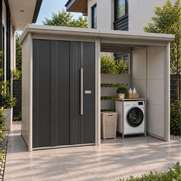 TP-3015 Stockman 9.9 x 5.2 ft Outdoor Bicycle or Laundry area Metal Storage Shed