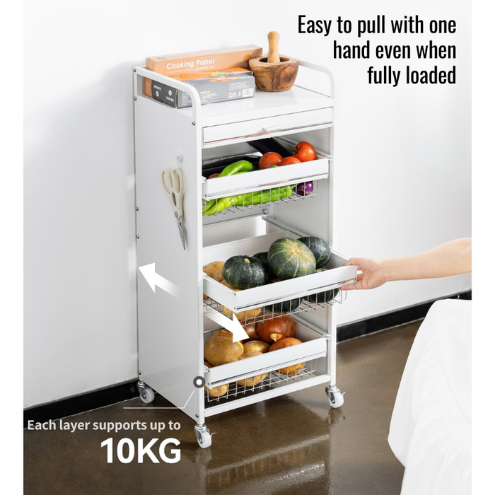 Ally Kitchen Storage Trolley Rack
