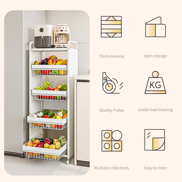 Ally Kitchen Storage Trolley Rack