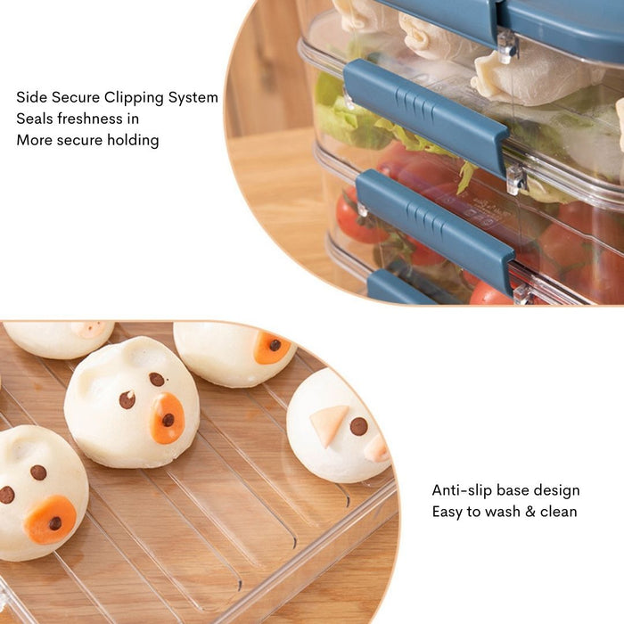 Multi-Layer Refrigerator Food Storage Containers with Lid