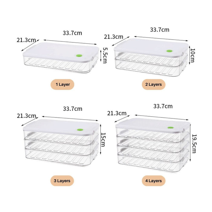 Multi-Layer Refrigerator Food Storage Containers with Lid