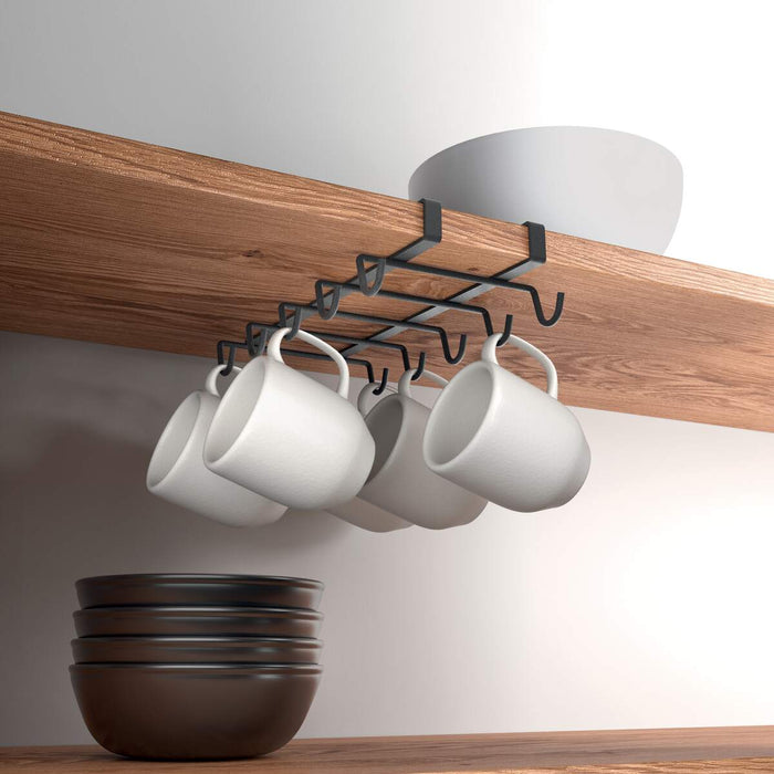 My Mug Undershelf Mug Cups Holder Rack Black