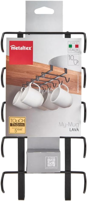 My Mug Undershelf Mug Cups Holder Rack Black