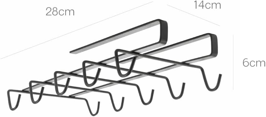 My Mug Undershelf Mug Cups Holder Rack Black