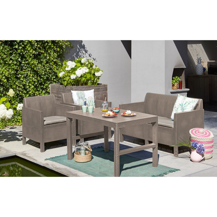 Orlando Lyon Outdoor 4 Seater Sofa Set Cappuccino (Adjustable Table Height)