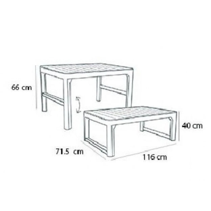 Orlando Lyon Outdoor 4 Seater Sofa Set Cappuccino (Adjustable Table Height)