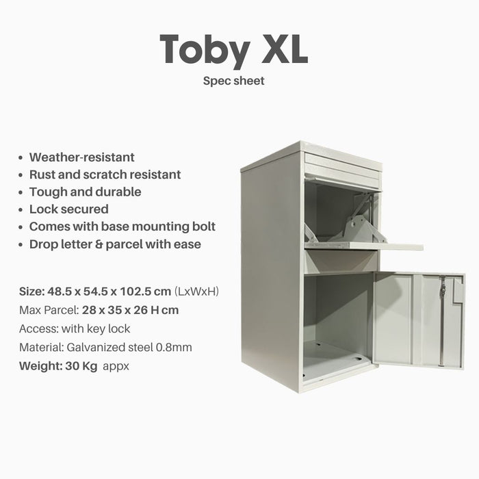 Toby XL Large Parcel Delivery Drop Box Outdoor Lockable Mail Parcel Box ...