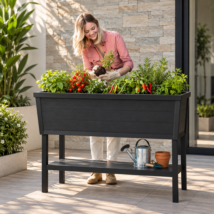 Alfresco Raised Planter Garden Bed Black