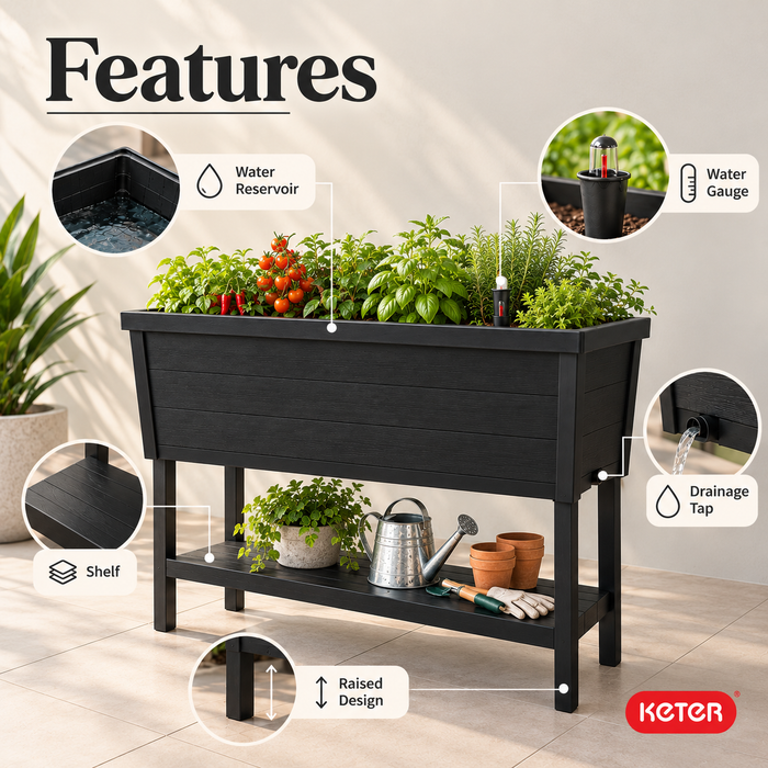 Alfresco Raised Planter Garden Bed Black