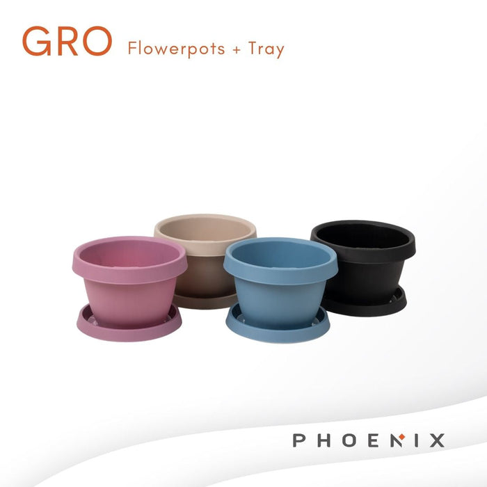 GRO Flowerpots with tray Medium 8L