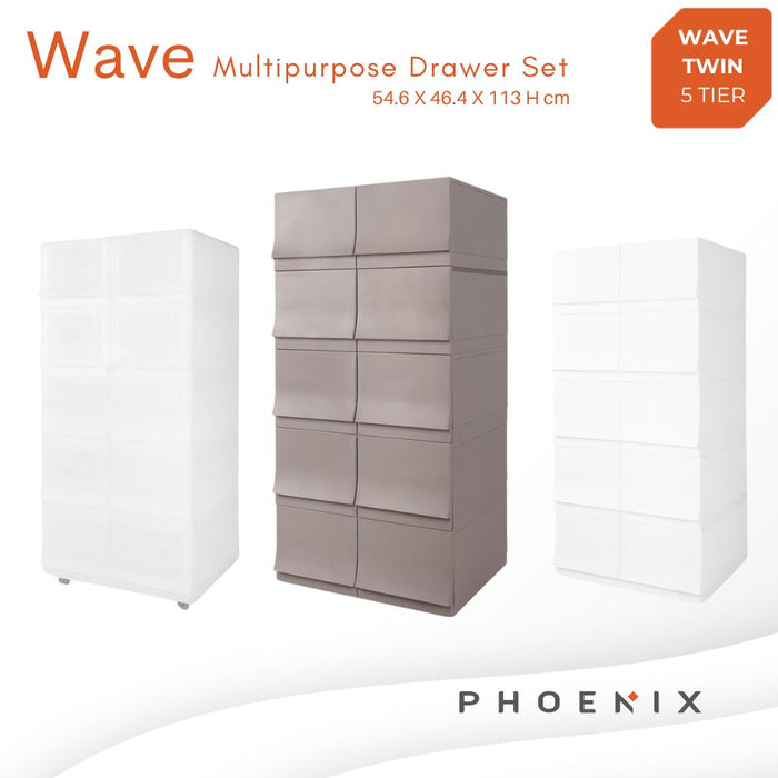 Wave 5 Tier Twin Drawer Set