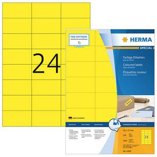 Premium_Label_A4_70_x_37_Yellow_colour_label_herma