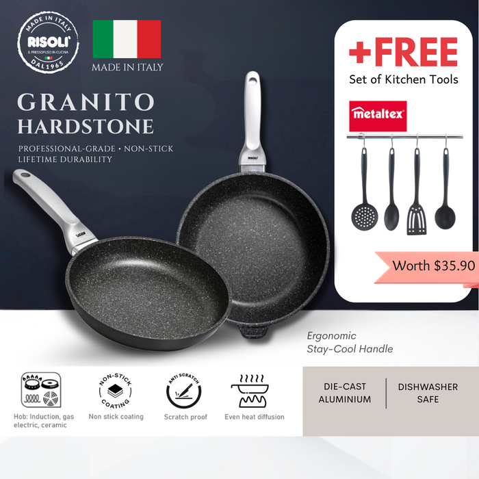 Granito Hardstone Deep Frying Pan Premium Induction (2 Sizes)