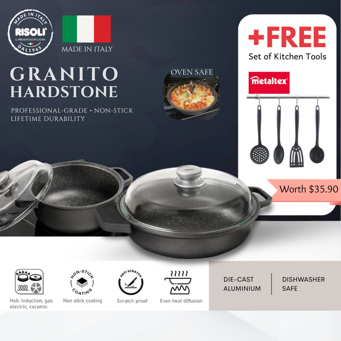 Granito Hardstone Casserole Premium Induction with Lid (2 Sizes)