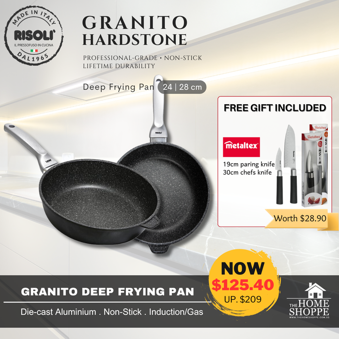 Granito Hardstone Deep Frying Pan Premium Induction + FREE GIFT