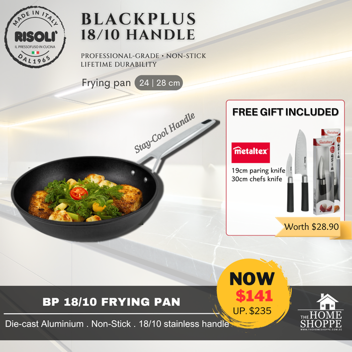 Blackplus Frying Pan 18/10 Induction Steel Handle + FREE GIFT