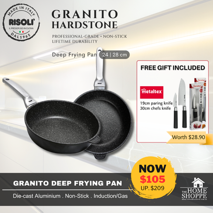 Granito Hardstone Deep Frying Pan Premium Induction + FREE GIFT
