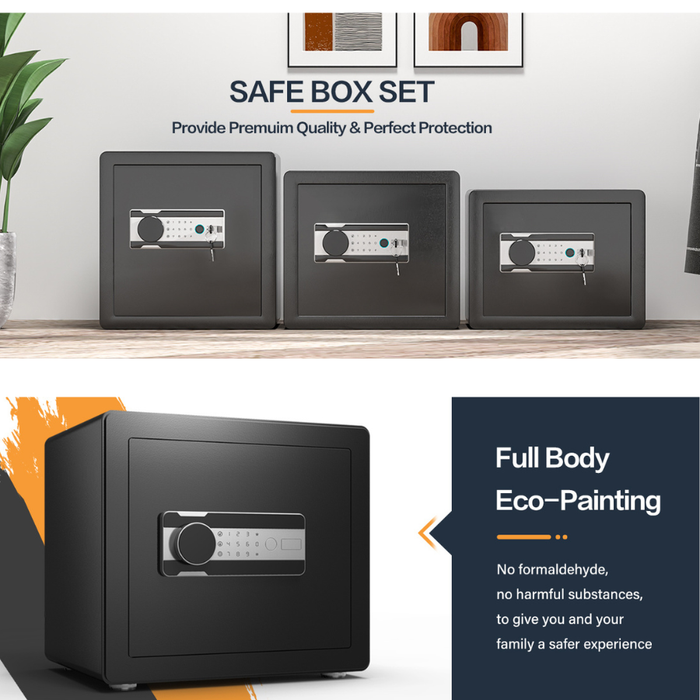 Steel Vault Safe Box H35 Combination/ Fingerprint Lock